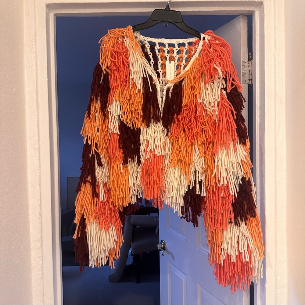 Anthropologie fringed cardigan